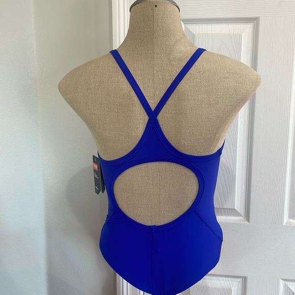 TYR solid diamond fit Cross back swimsuit royal blue one piece 28 women’s size 4 - Picture 4 of 12